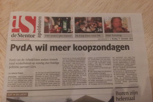 Groot artikel in De Stentor over verkiezingsprogramma PvdA Apeldoorn